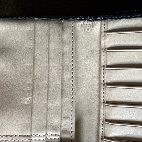 Coach Shoulder Bag Navy, White, Orange Signature C Pattern with wallet - Picture 15 of 15